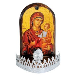 Εικόνα με ηλεκτρικό φως Υπεραγία Θεοτόκος 1101 με λιθογραφία οβαλ
